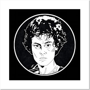 ELLEN RIPLEY - Aliens (Circle Black and White) Posters and Art